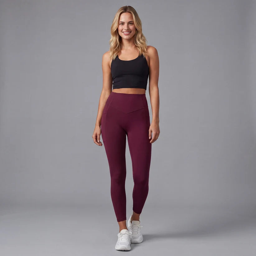 Högmidjade formande leggings med fickor