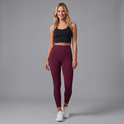 Högmidjade formande leggings med fickor