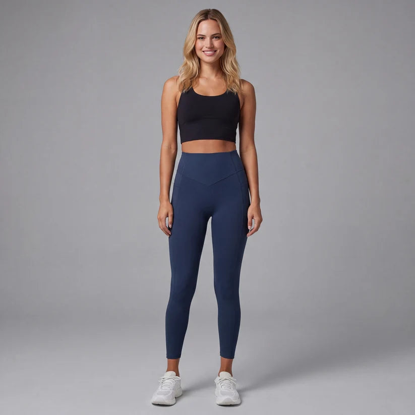 Högmidjade formande leggings med fickor