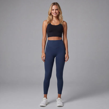 Högmidjade formande leggings med fickor