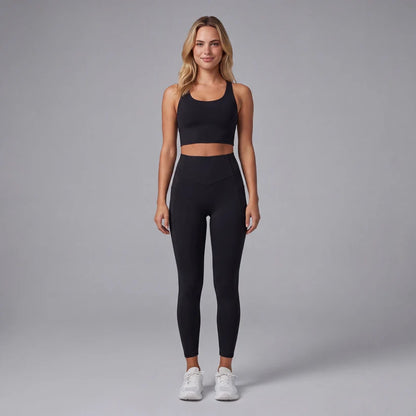 Högmidjade formande leggings med fickor