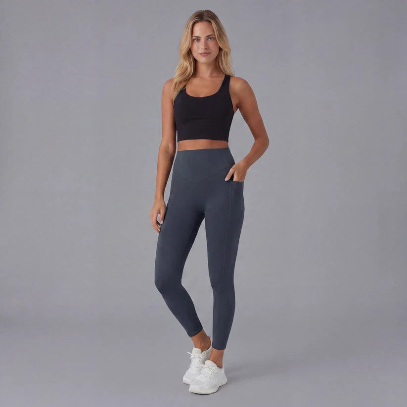 Högmidjade formande leggings med fickor