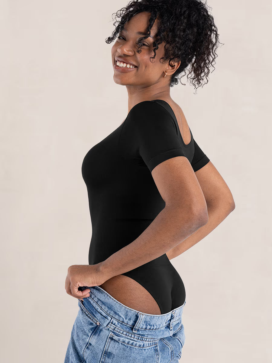 Shapewear-body med kort ärm