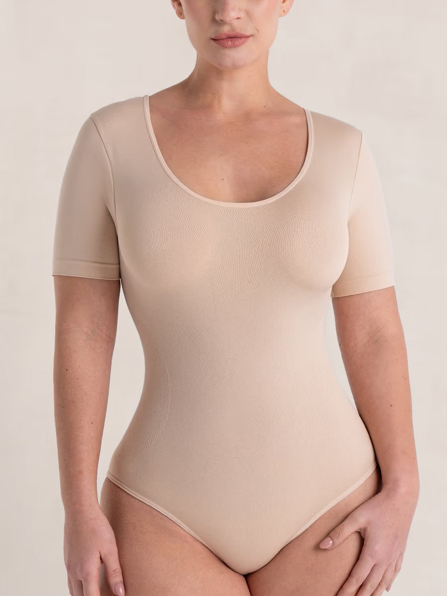 Shapewear-body med kort ärm